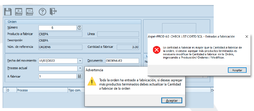 Entrada a fabricacion